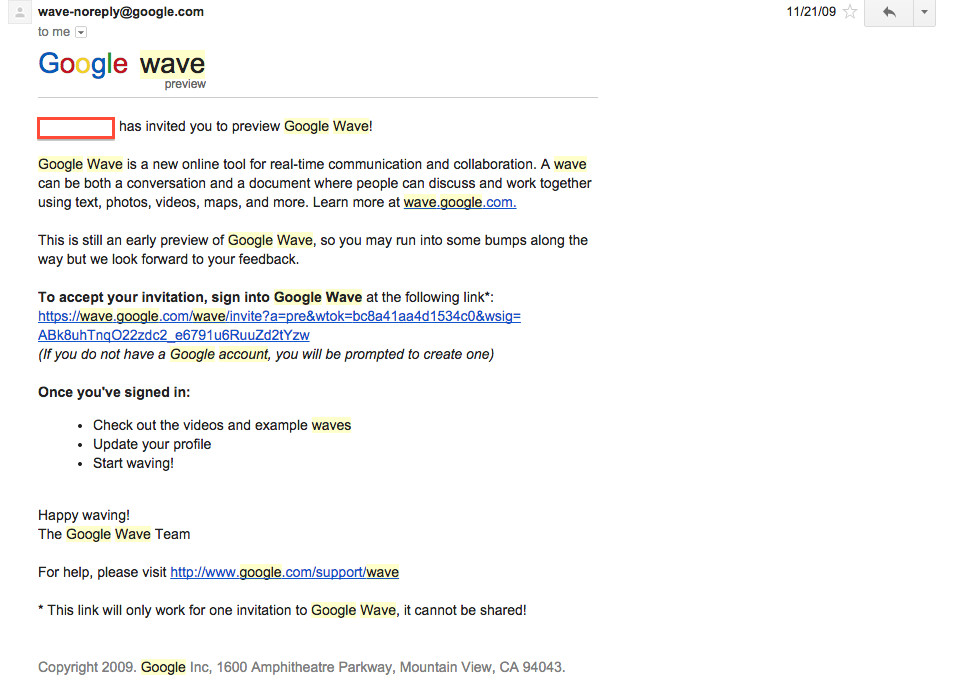 my wave invitation